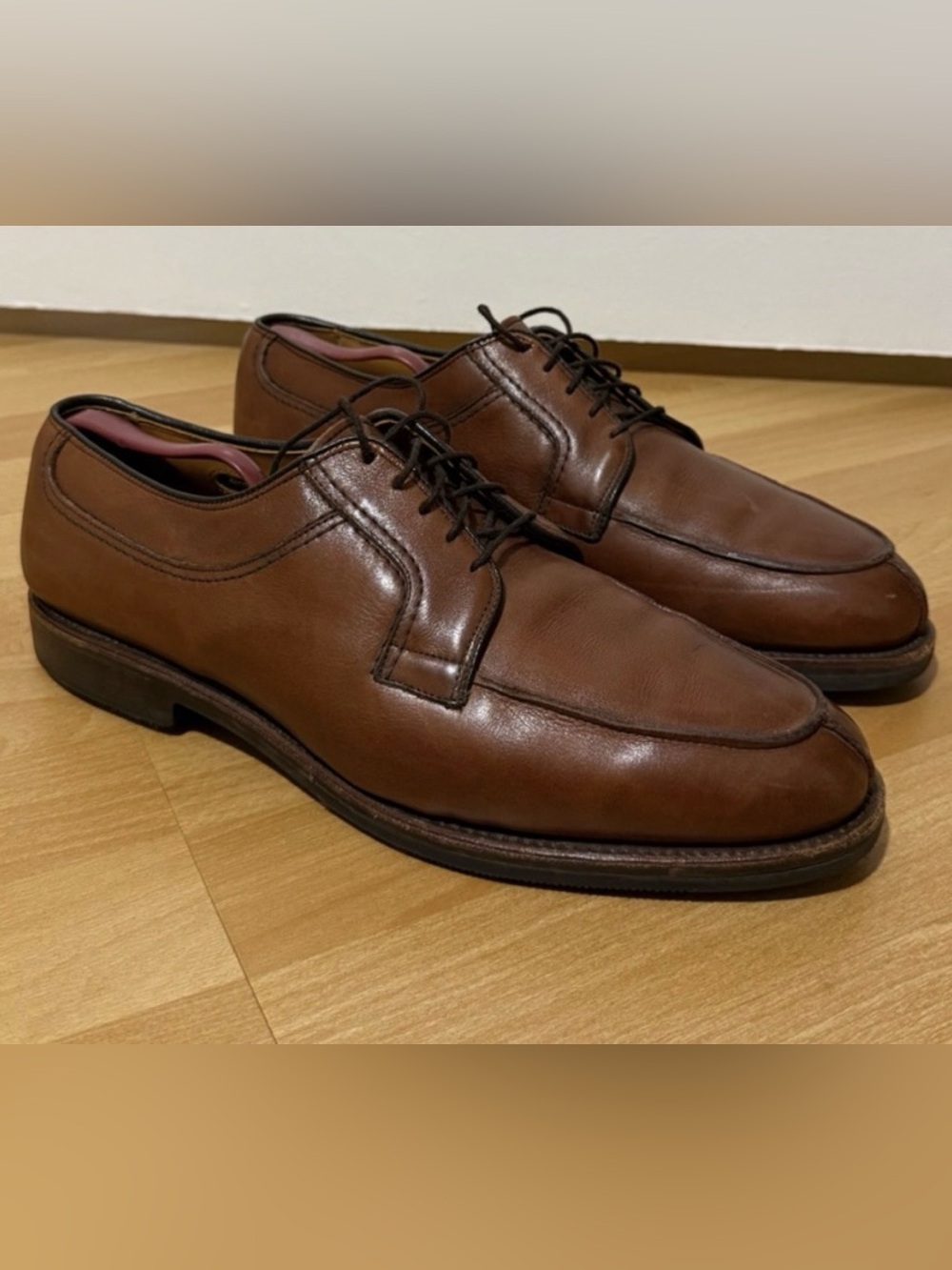 Allen Edmonds Chestnut Brown Leather Derby Dress Shoes; Sz 10.5